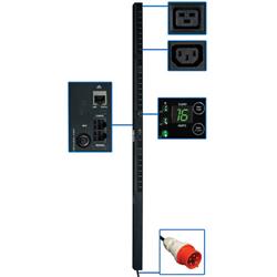 TrippLite 3-Phase Switched PDU, 11 kW, 24 230V outlets (21-C13, 3-C19) 3m Cord, IEC-309 Red 16A Input, 0U vertical mount