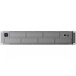 Ubiquiti 2U rack-mount NAS with (7) 2.5/3.5" drive bays and 10 Gbps performance designed for large-scale file storage an