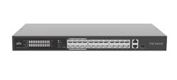 UNIVIEW switch 24x100Mbps PoE portů + 1xGbps uplink + 1xGbps combo uplink port s SFP slotem, PoE budget 370W (802.af/at,