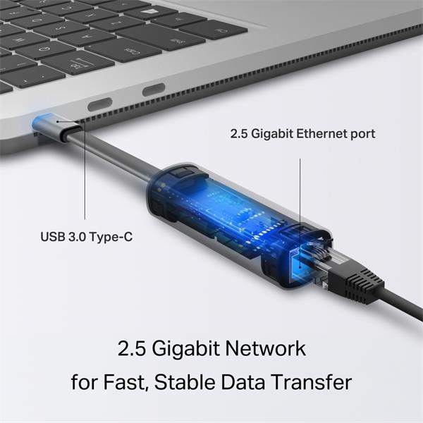 USB 3.0 Type-C to 2.5 Gigabit Ethernet Network Adapter SPEC: 1×USB 3.0 Type-C Connector, 1×2.5 Gigabit Ethernet Port, Fo