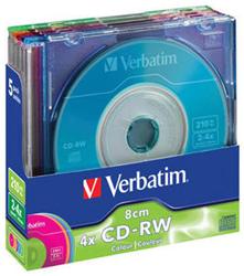 Verbatim - CD-RW 8cm 210MB 4x Color Box 5ks