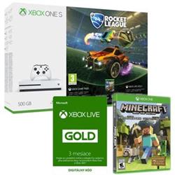 XBOX ONE S 500GB Rocket League + Minecraft Favorites Pack + 3 mesiace Live Gold