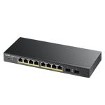 ZyXEL GS1900-10HP 10-port Desktop Gigabit Web Smart switch: 8x Gigabit metal + 2x SFP, IPv6, 802.3az (Green), PoE 802.3a